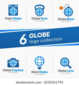 Globe Shape Logo Template Set. Good for Business, Agency, Community and Organization