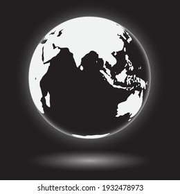 Forma de globo en un estilo realista con la ilustración Sombra, vector