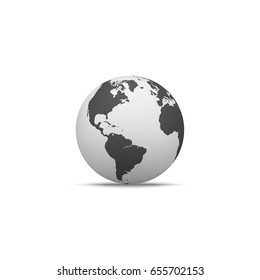 Globe Shape in realistic Style with Shadow