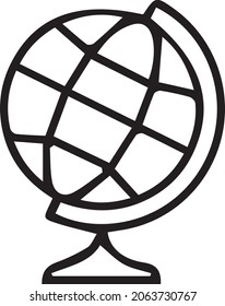 Globe Shaped Black And White Icon Vector Illustration