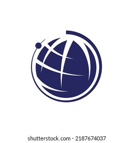 Diseño del logotipo en forma de globo, diseño del logotipo del icono del globo terrestre