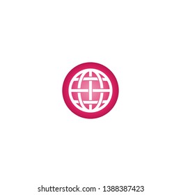 Globe shaped world icon vector illustration