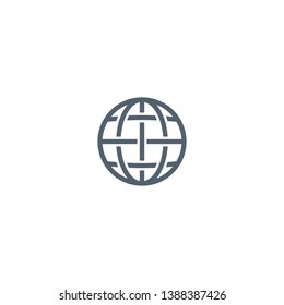 Globe shaped world icon vector illustration
