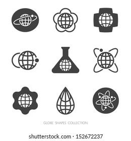 Globe Shapes Collection. Vector icon set
