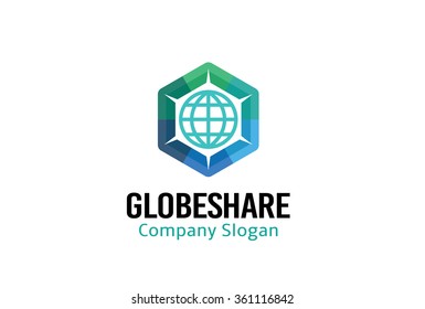 Globe Share Logo Vector Symbol Icon  Design Illustration