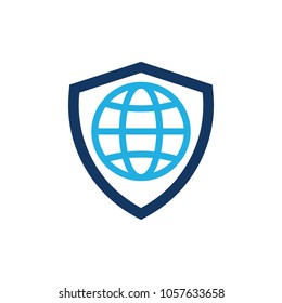 Globe Shield Logo Icon Design