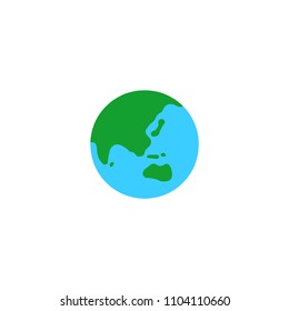 Globe Showing Asia-Australia Vector Flat Icon