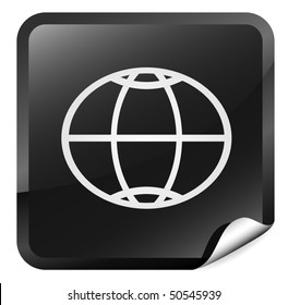 Globe sign button.Vector illustration
