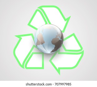 Globe and the sign of ecology