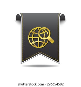Globe Sign golden Vector Icon Design