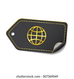 Globe Sign golden Vector Icon Design