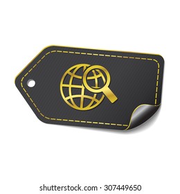 Globe Sign golden Vector Icon Design