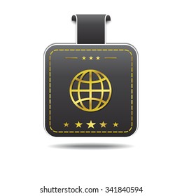 Globe Sign golden Vector Icon Design