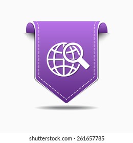 Globe Sign Purple Vector Icon Design