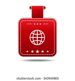 Globe Sign Red Vector Icon Design