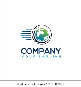 Globe sign and stethoscope doctor vector logo design template.World Health Day icon.Vector illustration - Vector 