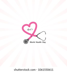 Globe sign and stethoscope vector logo design template.World Health Day icon.World Health Day idea campaign concept for greeting card and poster.Vector illustration