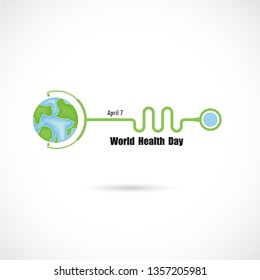 Globe sign and stethoscope vector logo design template.World Health Day icon.World Health Day idea campaign concept.Vector illustration