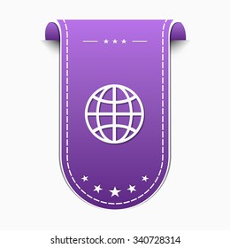 Globe Sign Violet Vector Icon Design