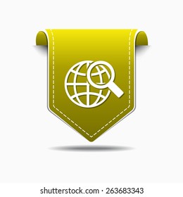 Globe Sign Yellow Vector Icon Design