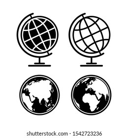 globe silhouette icon isolated white background