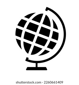 Globe silhouette icon. Terrestrial globe. Vector.