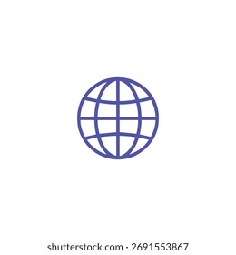 Globe Silhouette Icon – World Map and Global Connection Symbol