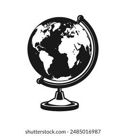 Globe silhouette on a white background. Illustration of a layout of planet Earth. Vector