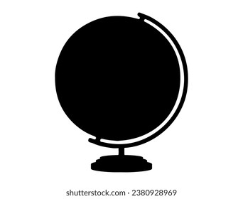 Globe silhouette vector art white background