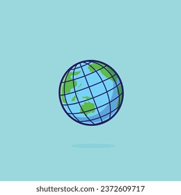 Globe simple cartografía ilustración vectorial icono de marketing aislado
