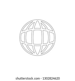 Globe. simple flat vector icon illustration. outline line symbol - editable stroke