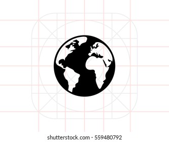 Globe simple icon