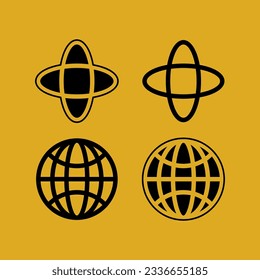 globe simple icon and symbol set