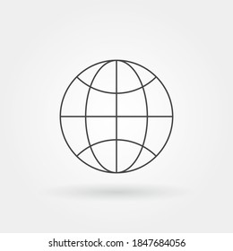 icono aislado de globo con estilo de línea o contorno moderno