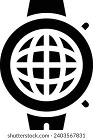 Globe single vector line icon 