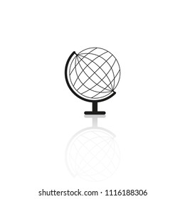 Globe sketch icon reflection