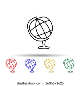 globe sketch multi color style icon. Simple thin line, outline vector of education icons for ui and ux, website or mobile application