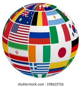 Globe of soccer team flag