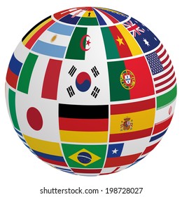 Globe of soccer team flag