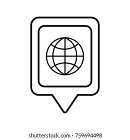 globe social media square pointer web