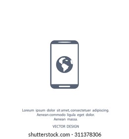  globe, social network icon, vector illustration.