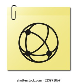  globe, social network - vector icon