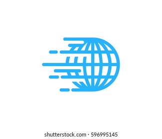 Globe Speed Logo Design Element