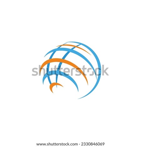 Globe sphere abstract world technology logo vector image