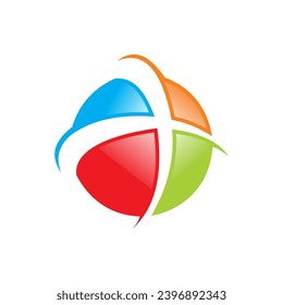 globe sphere colorful abstract logo