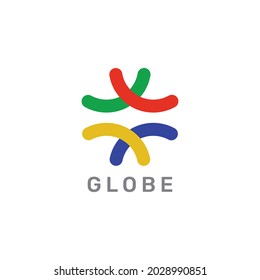 Globe sphere colorful logo design inspiration vector template 