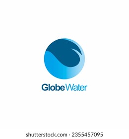 Imagen vectorial del logotipo de la onda de agua de la esfera de la glándula
