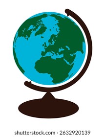 Globe, sphere, world map element. Map of the world. School and education. School globe icon. A simple globe icon. Vector illustrations EPS10