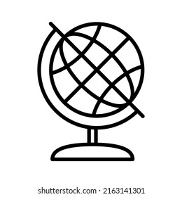 Globe stand icon. Linear style pictogram isolated on white background. Vector illustration.