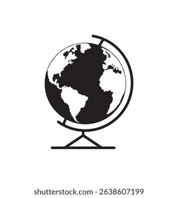 Globe stand line and glyph icon, school and education, globe vector icon, vector graphics, editable stroke outline sign, eps 10.